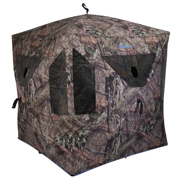 Ameristep AMEBF0247 Element 3 Person Outdoor Fire Resistant Ground Deer Hunting Blind with ShadowGuard Interior, Mossy Oak
