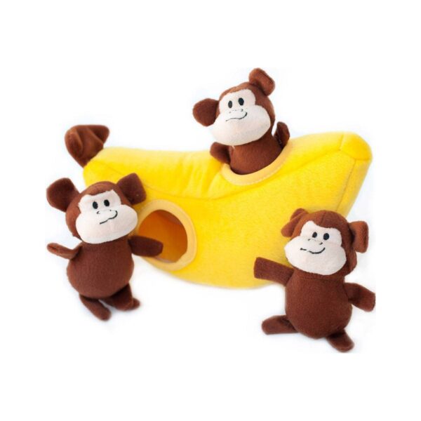 ZippyPaws Burrow Monkey and Banana Dog Toy