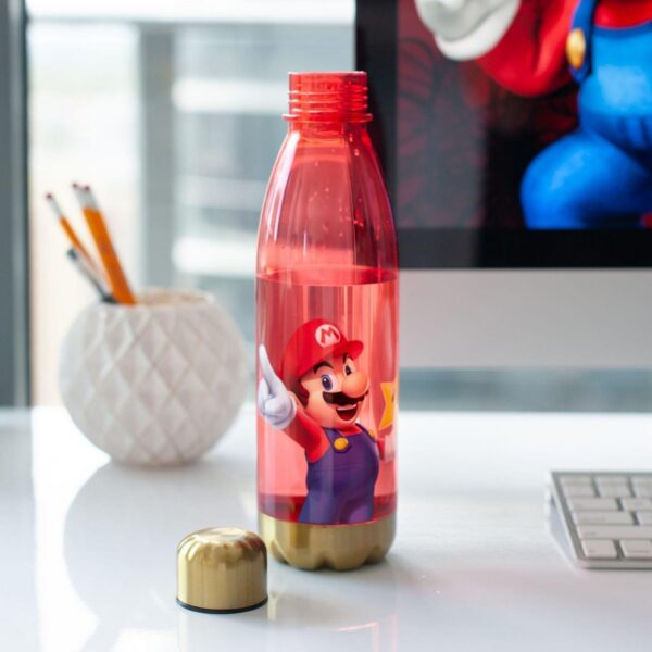 Just Funky Super Mario Bros Red Plastic Water Bottle | 20 oz