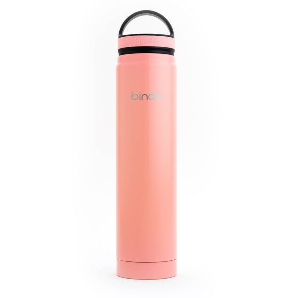 Bindle Bottle 20oz Slim Double Walled & Vacuum Insulated Stainless Steel Bottle with Storage/Stash Compartment Coral