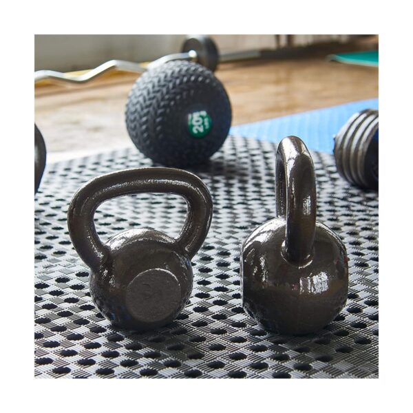 Everyday Essentials 25 Pound Full Body Fitness Exercise Strength Training Free Weight Kettlebell Weight Equipment for Home and Gym Workouts