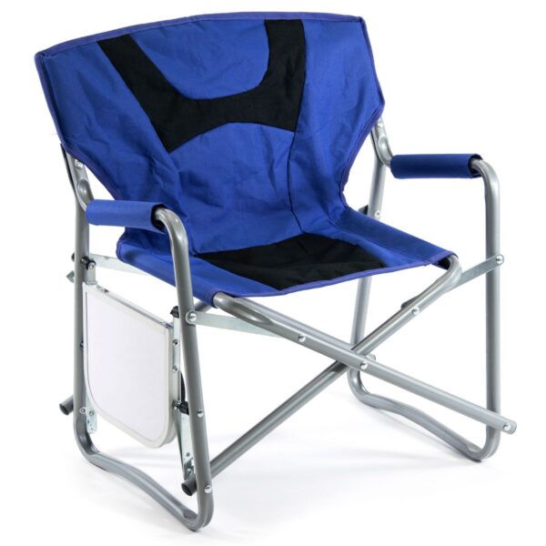 SlumberTrek 3053278VMI Junior Outdoor Portable Kids Director Chair with Side Folding Table for Camping, Beach, and Sporting Events, Blue