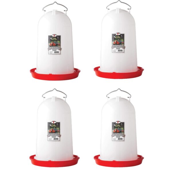 Little Giant Extra Large 3-Gallon Capacity Heavy-Duty Plastic Gravity Fed Poultry Waterer System (4 Pack)