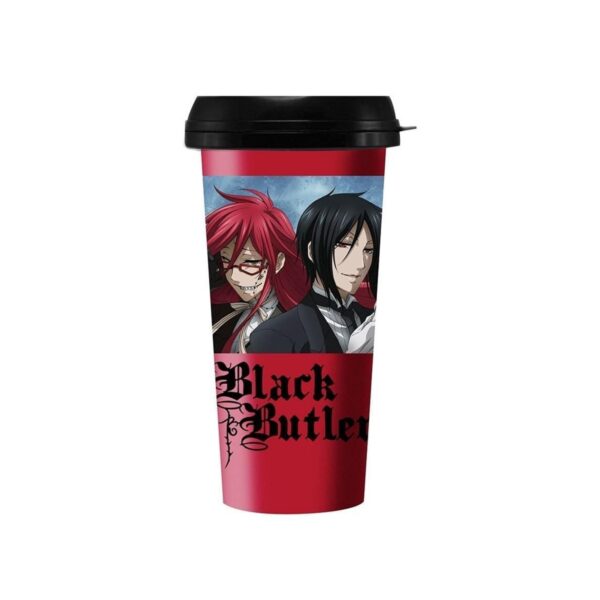 Funky People Black Butler Grell and Sebastian 16oz Travel Cup