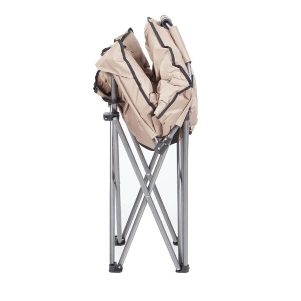 Mac Sports Foldable Padded Outdoor Club Camping Chair with Carry Bag, Beige