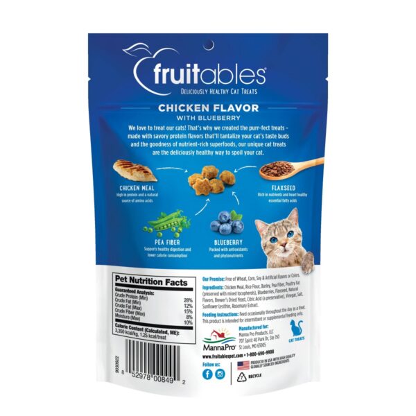Fruitables Healthy Low Calorie Chicken and Blueberry Crunchy Cat Treat - 2.5oz