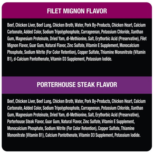 Cesar Classic Loaf in Sauce Wet Dog Food Filet Mignon & Porterhouse Steak Flavors - 3.5oz/12ct Variety Pack