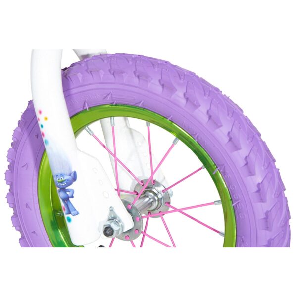 Dynacraft Children's Cute Trolls Themed Beginner BMX Street/Dirt Bike with Removable Training Wheels, 12-Inch