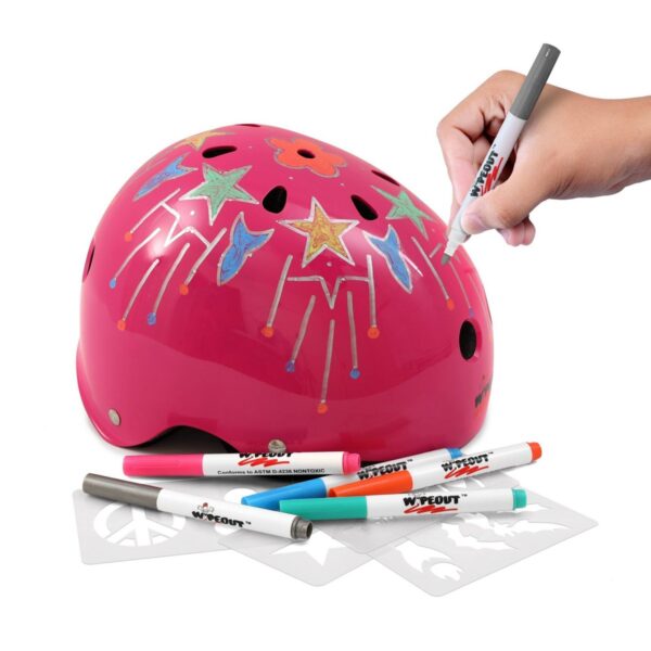 Wipeout Dry Erase Kids' Helmet - Neon Pink