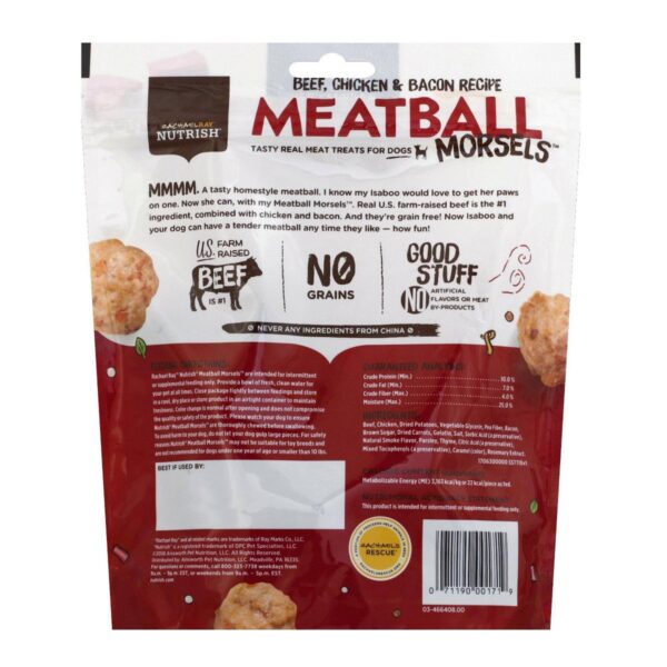 Rachael Ray Nutrish Meatball Morsels Grain Free Chewy Dog Treats Beef Chicken & Bacon Recipe 12oz