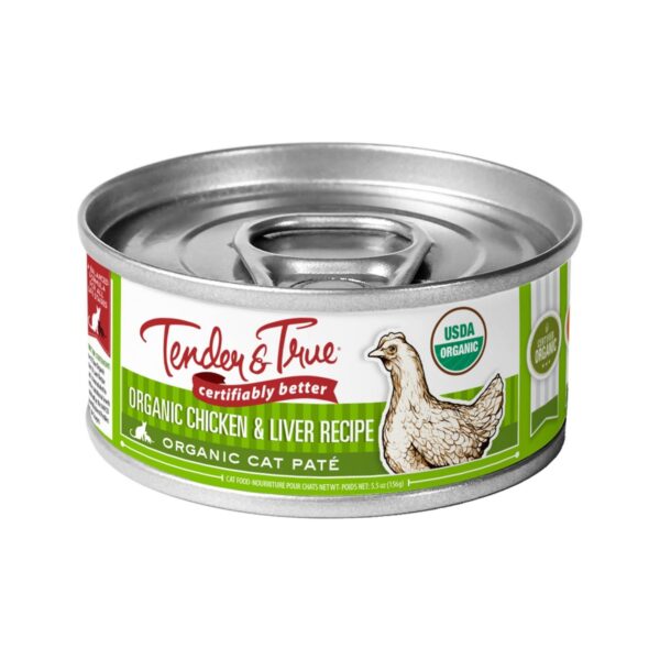 Tender & True Organic Chicken and Liver Recipe Wet Cat Food - 24ct