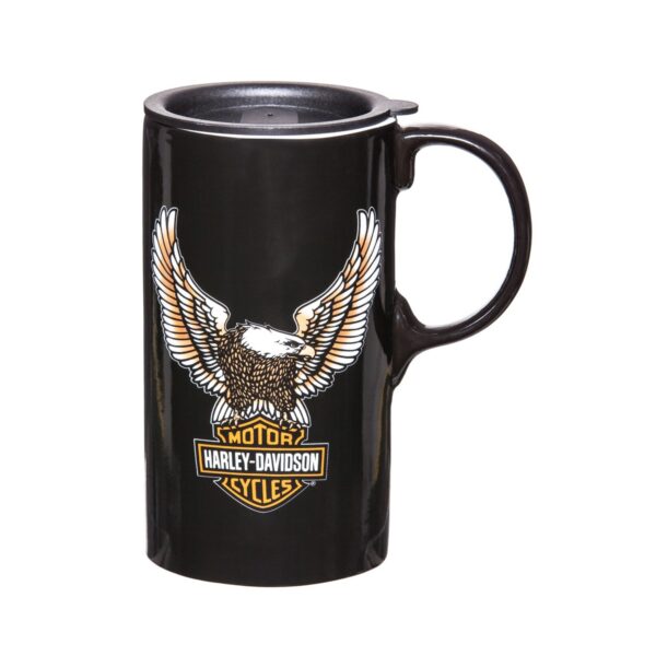 Evergreen Harley-Davidson Travel Latte Mug, Bar & Shield Eagle Tall Boy, 20 oz