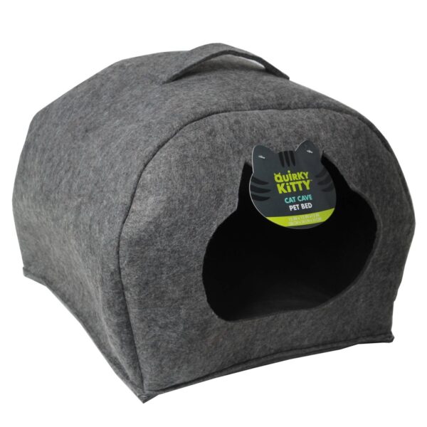 Quirky Kitty Cat Cave Bed - Gray