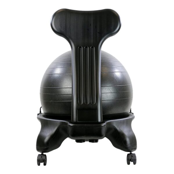 CanDo 30-1792 Ergonomic 20 Inch Plastic Exercise Ball Chair with Removable Back and Gliding Caster Wheels, Black