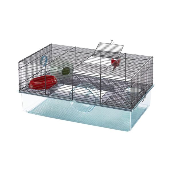Ferplast Favola 57901470US2 Large Multi-Level Hamster Cage with Water Bottle, Food Dish and Hamster Hide-Out