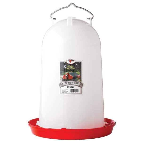 Little Giant Extra Large 3-Gallon Capacity Heavy-Duty Plastic Gravity Fed Poultry Waterer System (4 Pack)