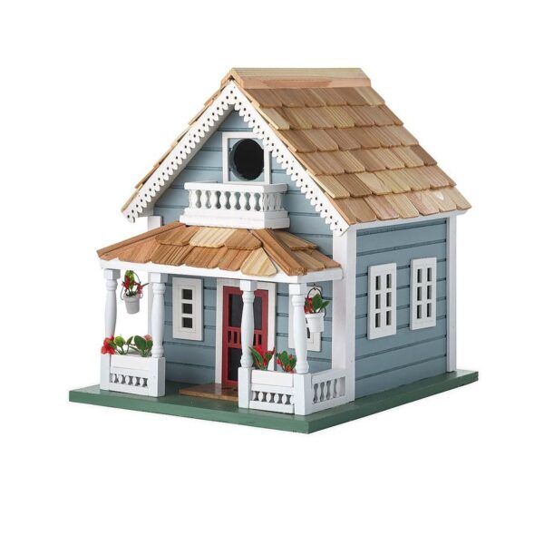 Plow & Hearth - Welcome Home Cottage Style Outdoor Birdhouse with Pine-Shingled Roo