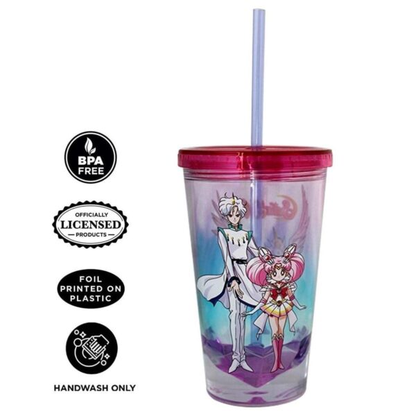 Just Funky Sailor Moon Pegasus Diamond Bottom 16oz Carnival Cup w/ Straw & Lid