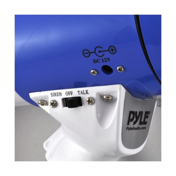 PylePro PMP50 50 Watt 1,200 Yard Sound Range Portable Bullhorn Megaphone Speaker with Built In MP3 Input Jack and Loud Siren Alarm, Blue
