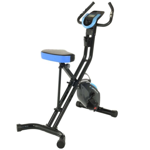 EXERPEUTIC 975 XLS Bluetooth Folding Upright Exercise Bike - Black/Blue