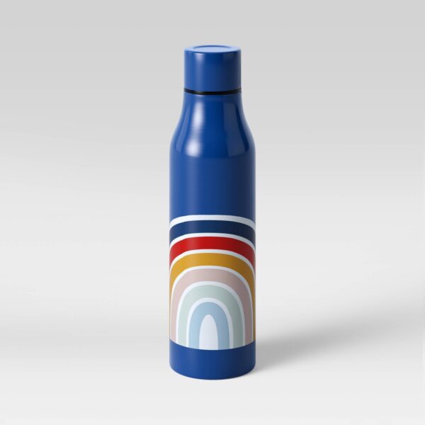 20oz Stainless Steel Vacuum Water Bottle Navy Rainbow - Room Essentials™