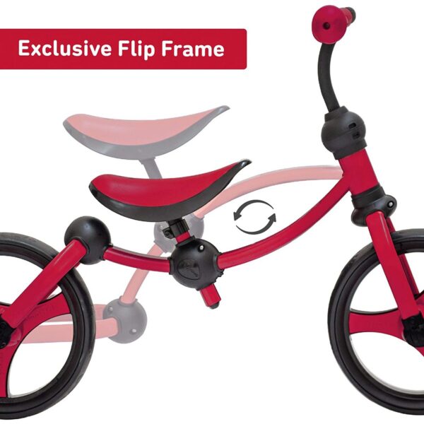smarTrike Lightweight & Adjustable Kids Walking Running Balance 2 in 1 Learning Stages Training Bike w/ Puncture Free EVA Wheels for Ages 2 to 5, Red