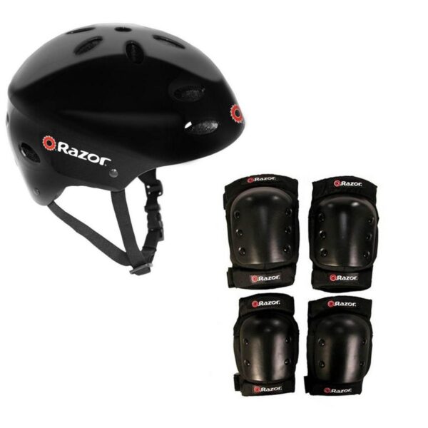 Razor V17 Child Skateboard/Scooter Sport Helmet with Pro Knee & Elbow Pads Set