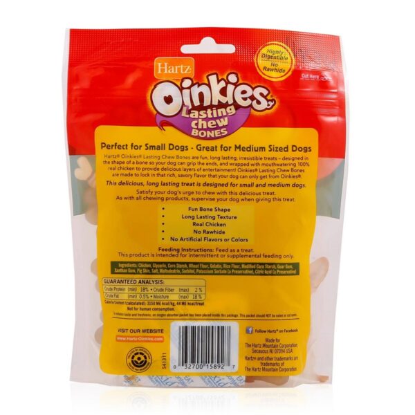 Oinkies Lasting Chew Bones Chicken Dog Treats - 12ct
