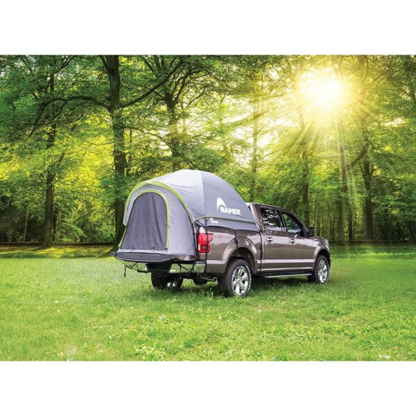 Napier 19 Series Backroadz Full Size Long Bed Truck Tent with Weather Protection and Storm Flaps for Camping in Spring, Summer, and Fall, Gray/Green