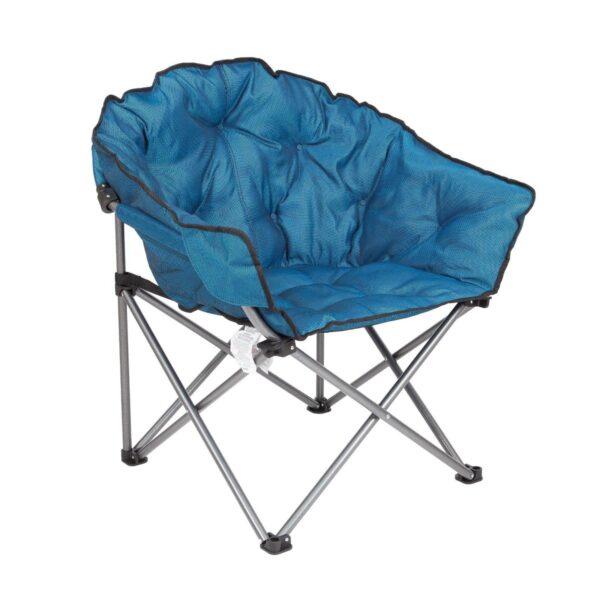 Mac Sports Folding Padded Outdoor Club Chair with Carry Bag, Blue/Black (2 Pack)