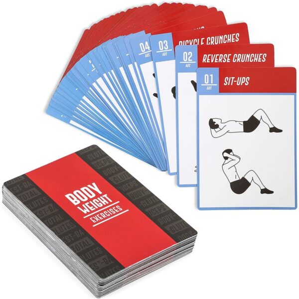 Okuna Outpost 50 Pack Bodyweight Exercise Cards for Workout Routine, Fitness Gift, 3.5 x 5 in