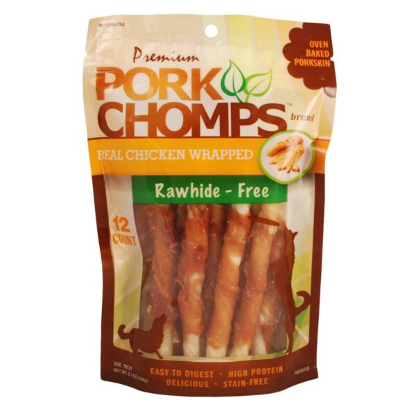Nutri Chomps Pork Real Chicken Wrapped Mini Chewy Twist Dog Treats - 12ct