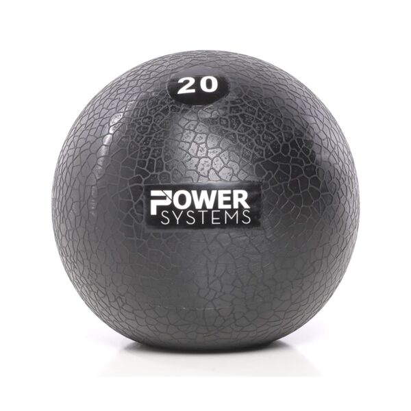 Power Systems MEGA Slam Textured Rubber 10 Inch Round Exercise Ball Prime Fitness Training Weight, 20 Pounds, Gray