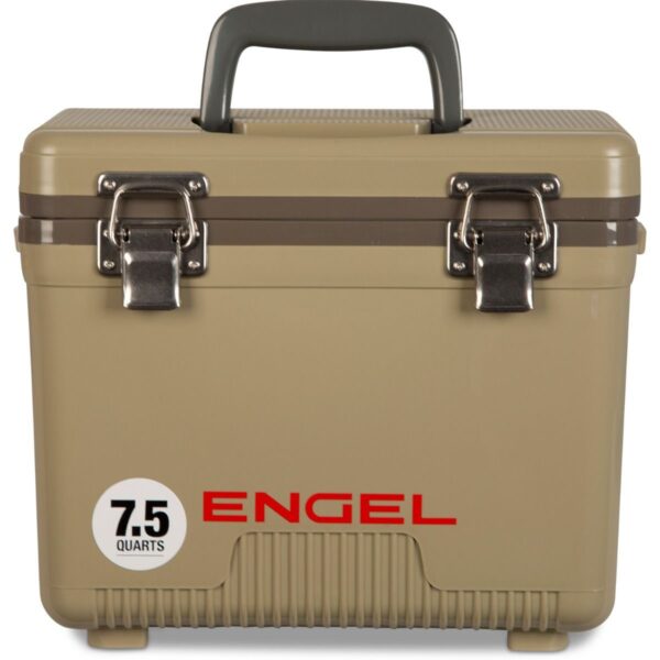 Engel 7.5-Quart 8-Can EVA Gasket Seal Ice and DryBox Cooler with Carry Handles and Shoulder Strap, Tan