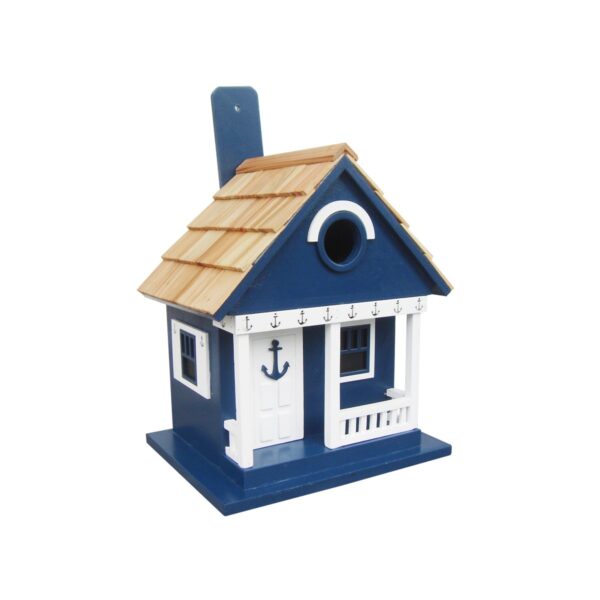 Home Bazaar HB-9407S Finely Crafted Detailed Anchor Cottage Birdhouse, Blue