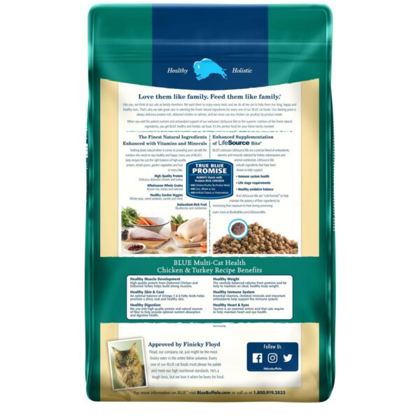 Blue Buffalo Multi Cat Health with Chicken & Turkey Adult Premium Dry Cat Food - 15lbs