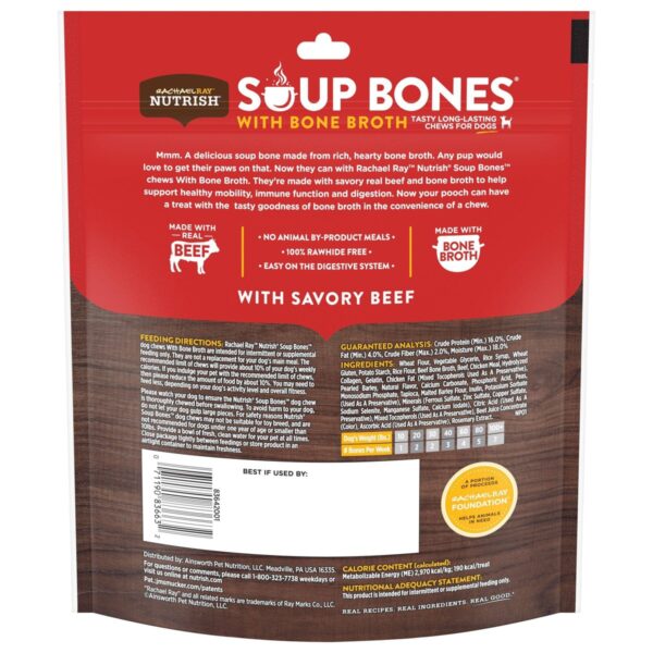 Rachael Ray Soup Bones with Bone Broth Savory Beef Dental Dog Treats - 9ct/18.5oz