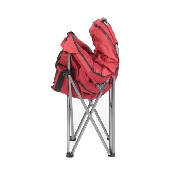 Mac Sports Folding Padded Outdoor Club Camping Chair with Carry Bag, Wine Red