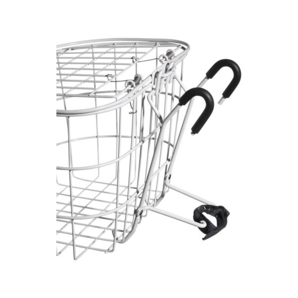 Nantucket Bike Basket Co. Surfside Adult Wire D Handlebar Basket with Lid: White Dimensions: 13.25 x 10 x 9"
