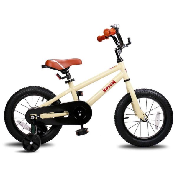 JOYSTAR Totem Series Premium Steel Body 18-Inch Kids Bike with Coaster Braking and Kickstand, Ivory