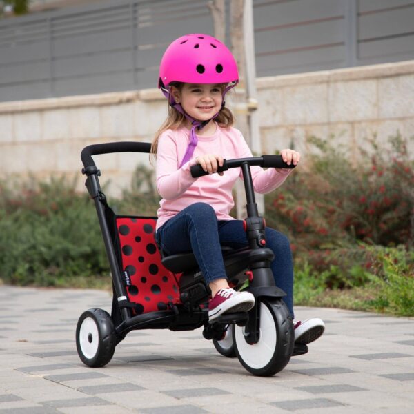 smarTrike STR5 Folding Toddler Tricycle with Customized Embroidery 7-in-1 Multi-Stage Trike - Red - 1-3 Years
