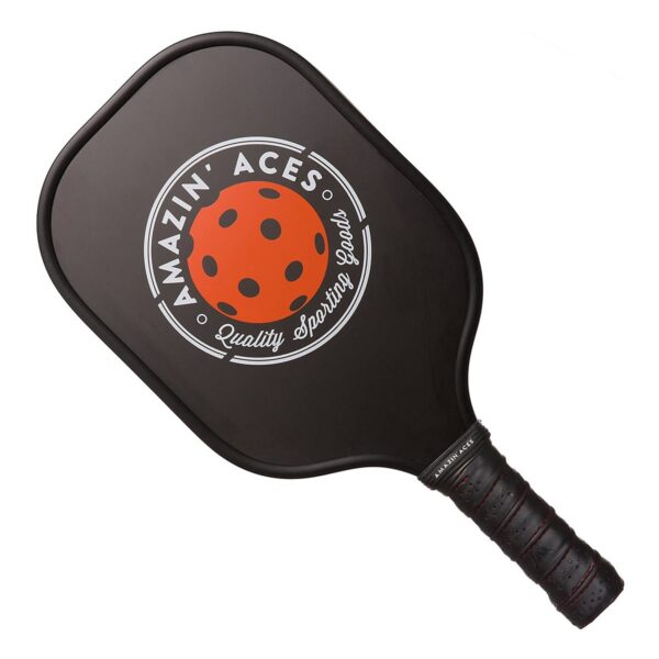 Amazin Aces Classic Pickleball Set with 2 Graphite Face Paddles, 4 Balls, and Carry Bag, Black