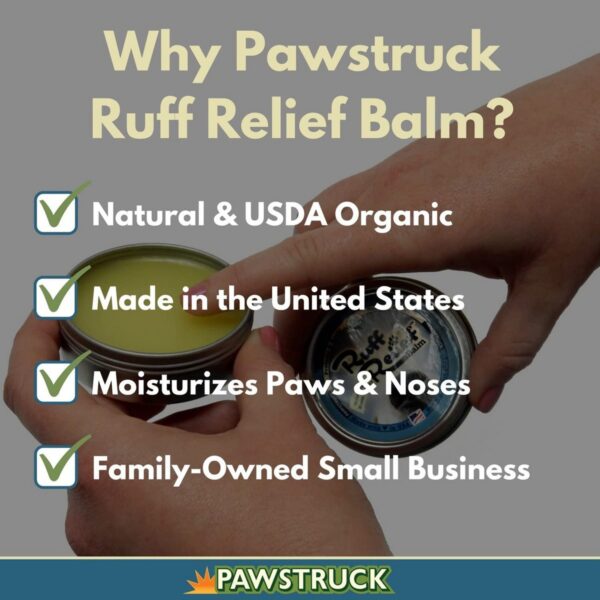 Pawstruck Ruff Relief Organic Nose & Paw Balm for Dogs | Natural, Made in USA Dry Cracked Skin Soother | Snout & Foot Pad Moisturizer - 1 Tin(s)