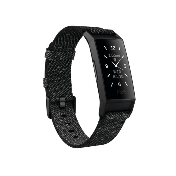 Fitbit Charge 4 Special Edition Activity Tracker - Black with Granite Reflective Woven Band