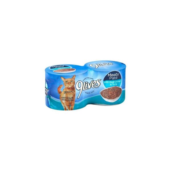 9Lives Meaty Paté with Real Chicken & Tuna Wet Cat Food - 5.5oz/4ct Pack