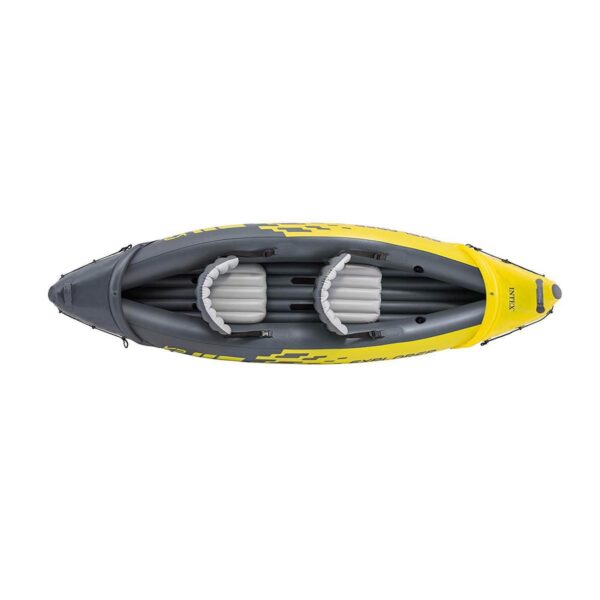 Intex Explorer K2 2-Person Kayak Inflatable Set with Aluminum Oars and High Output Air Pump, Yellow