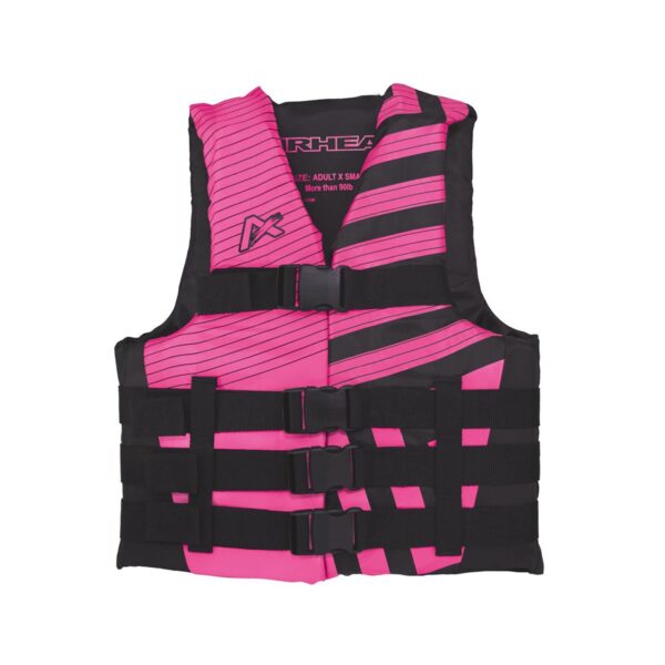 Airhead Trend Unisex Safety Life Jacket Vest for Men or Women Boat Fishing, Kayaking, Water Skiing, and Boating, Adult 2XL-3XL (Pink/Black)