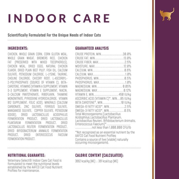 Veterinary Select Indoor Care Adult Premium Dry Cat Food - 4lbs
