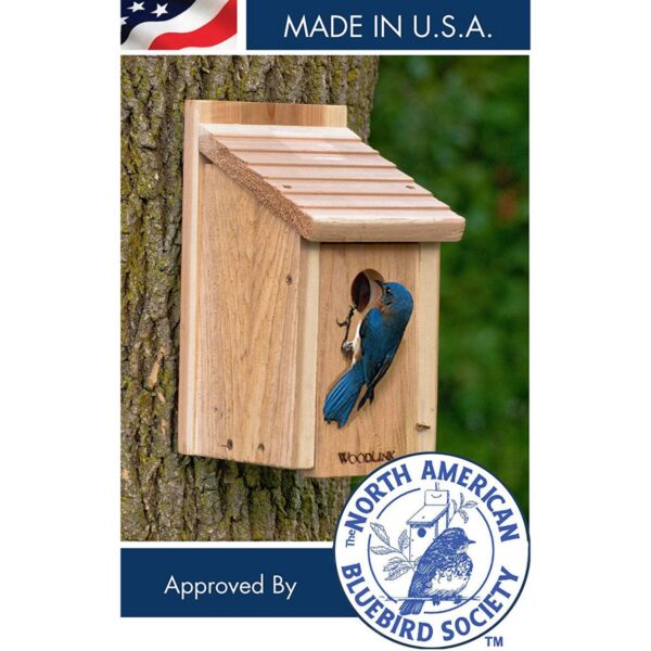 Woodlink 24301 BB1 Outdoor Wooden All Natural Inland Red Cedar Wood Bluebird Song Bird House Box