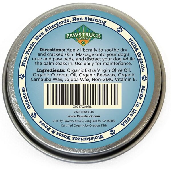 Pawstruck Ruff Relief Organic Nose & Paw Balm for Dogs | Natural, Made in USA Dry Cracked Skin Soother | Snout & Foot Pad Moisturizer - 1 Tin(s)
